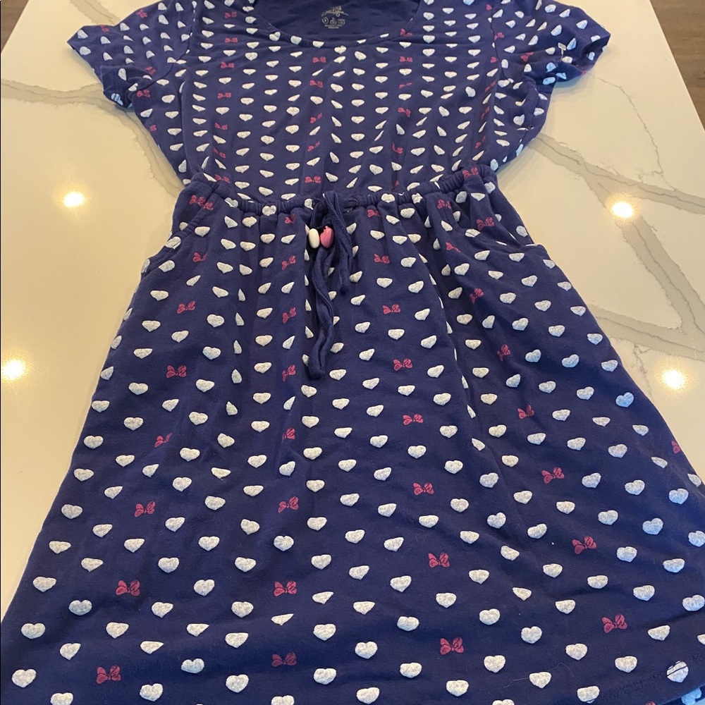 Disney Boutique navy mini dress with hearts/bows.